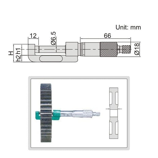 INSIZE Measuring Equipment Insize Hub Micrometer 50-75mm Range Series 3292-75
