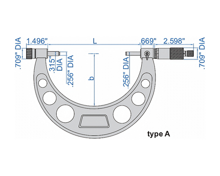 INSIZE Measuring Equipment Insize Imperial Outside Micrometer 28-32" Range Series 3206-32