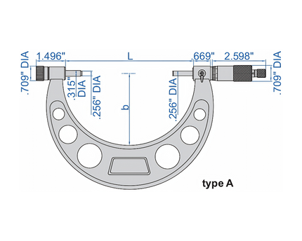 INSIZE Measuring Equipment Insize Imperial Outside Micrometer 6-12" Range Series 3206-12