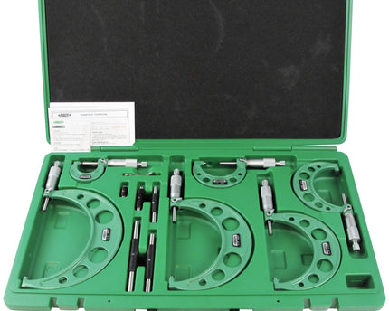 INSIZE Measuring Equipment Insize Imperial Outside Micrometer Set 0-6" Range Series 3203-66A