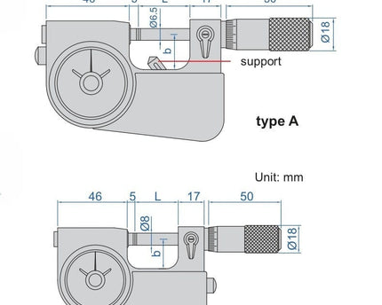 INSIZE Measuring Equipment Insize Indicating Micrometer with Support 25-50mm Range Series 3332-50