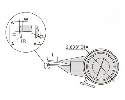 INSIZE MEASURING EQUIPMENT Insize Internal Dial Caliper Gauge 0.2-0.6" Range Series 2222-E06