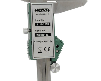 INSIZE Measuring Equipment Insize IP57 Digital Caliper 0-200mm/0-8" Range Series 1118-200B