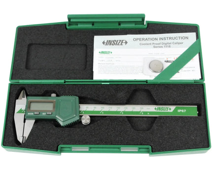INSIZE MEASURING EQUIPMENT INSIZE IP67 Waterproof Digital Caliper  0-150mm / 0-6" Range Series 1118-150B