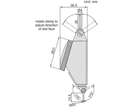 INSIZE MEASURING EQUIPMENT Insize Large Range Dial Test Indicator Range Series 2386-16A
