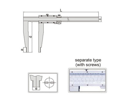 INSIZE Measuring Equipment Insize Long Jaw Vernier Caliper 0-500mm/0-20" Range Series 1215-532