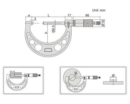 INSIZE Measuring Equipment Insize Long Spindle Outside Micrometer 50-75mm Range Series 3209-75