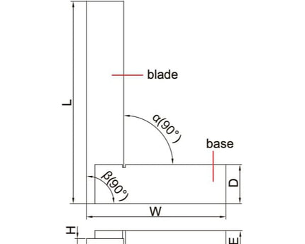 INSIZE Measuring Equipment Insize Machinist 90° Square Range 75x50mm Series 4707-75
