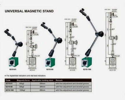 INSIZE Measuring Equipment Insize Mechanical Lock Magnetic Stand 100 kg Force Series 6210-100