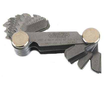 INSIZE Measuring Equipment Insize Metric 60° & Whitworth 55° Screw Pitch Gauge 0.25-6mm/4-62TPI Range Series 4820-452