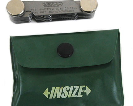 INSIZE Measuring Equipment Insize Metric 60° & Whitworth 55° Screw Pitch Gauge 0.4-7mm/4-62TPI Range Series 4820-450