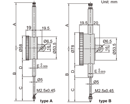 INSIZE Measuring Equipment Insize Metric Long Stroke Dial Indicator 80mm Range Series 2309-80D