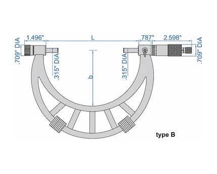 INSIZE Measuring Equipment Insize Metric Outside Micrometer 800-900mm Range Series 3206-900