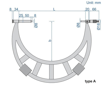 INSIZE Measuring Equipment Insize Metric Outside Micrometer 900-1000mm Range Series 3205-1000