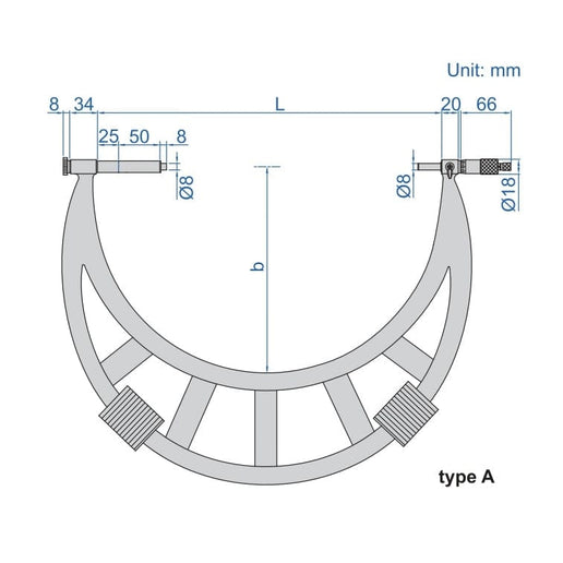 INSIZE Measuring Equipment Insize Metric Outside Micrometer 900-1000mm Range Series 3205-1000