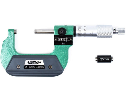 INSIZE Measuring Equipment Insize Metric Outside Micrometer W/ Analog Counter 25-50mm Range Series 3400-50