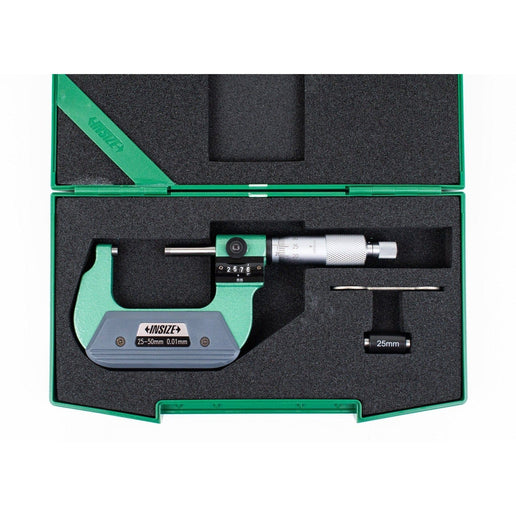 INSIZE Measuring Equipment Insize Metric Outside Micrometer W/ Analog Counter 25-50mm Range Series 3400-50