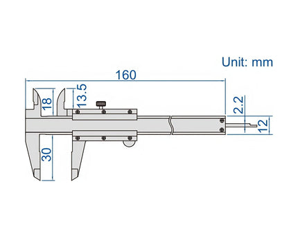 INSIZE Measuring Equipment Insize Mini Vernier Caliper 0-100mm Range Series 1201-1003