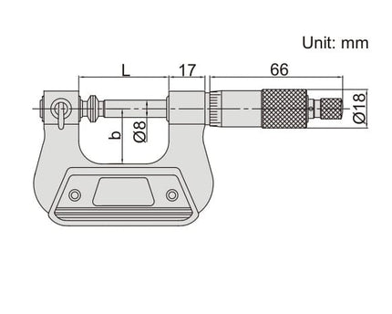 INSIZE Measuring Equipment Insize Non-Rotating Micrometer with Anvil/spindle tips 0-25mm Range Series 3280-25A