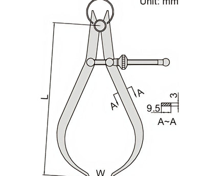 INSIZE Measuring Equipment Insize Outside Spring Caliper 0-270mm Range Series 7262-250