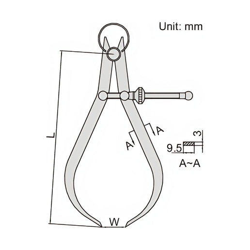 INSIZE Measuring Equipment Insize Outside Spring Caliper 0-270mm Range Series 7262-250