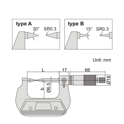 INSIZE Measuring Equipment Insize Point Micrometer 50-75mm Range Series 3230-75BA