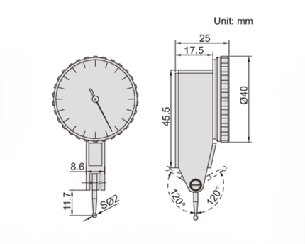 INSIZE Measuring Equipment Insize Precision Dial Indicator 0.2mm Range Series 2880-02R