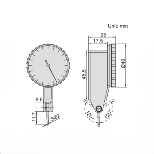 INSIZE Measuring Equipment Insize Precision Dial Indicator 0.2mm Range Series 2880-02R