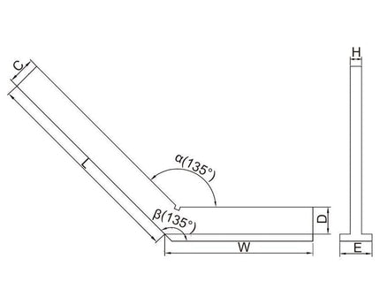 INSIZE Measuring Equipment Insize Range 135° Square 100 X 70 Series 4754-3100