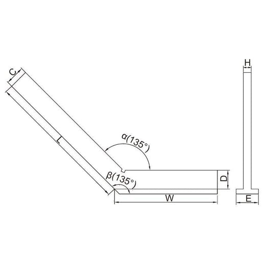 INSIZE Measuring Equipment Insize Range 135° Square 200 X 130 Series 4754-3200