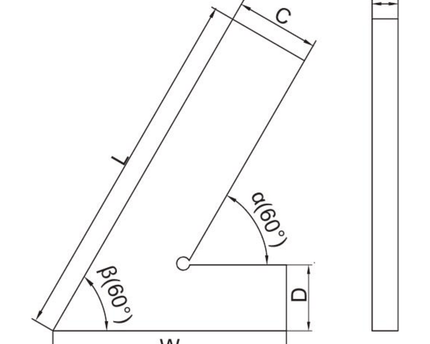 INSIZE Measuring Equipment Insize Range 60° Square 100 X 70mm Series 4760-1100