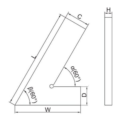 INSIZE Measuring Equipment Insize Range 60° Square 100 X 70mm Series 4760-1100