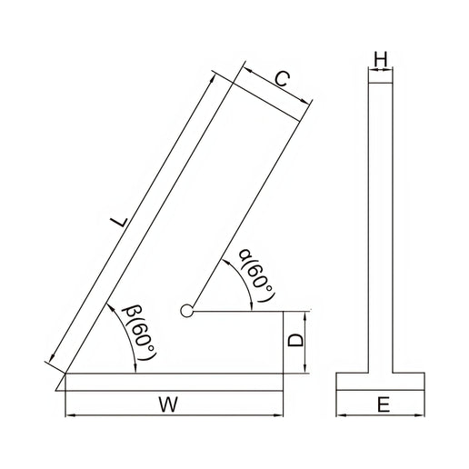 INSIZE Measuring Equipment Insize Range 60° Square 200x130mm Series 4762-200