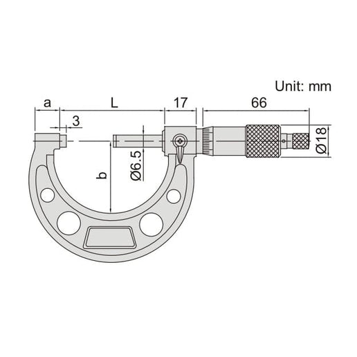 INSIZE Measuring Equipment Insize Ratchet Stop Type Outside Micrometer 25-50mm Range Series 3210-50A