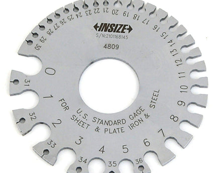 INSIZE MEASURING EQUIPMENT Insize Sheet Metal Gauge AWG #0–36 Range Series 4809