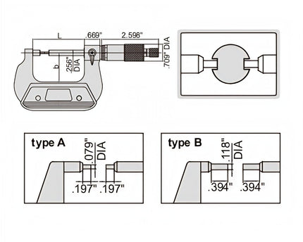 INSIZE Measuring Equipment Insize Spline Micrometer 0-1" Range Series 3233-1