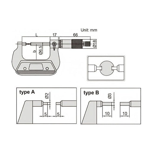 INSIZE Measuring Equipment Insize Spline Micrometer 0-25mm Range Series 3233-25BA