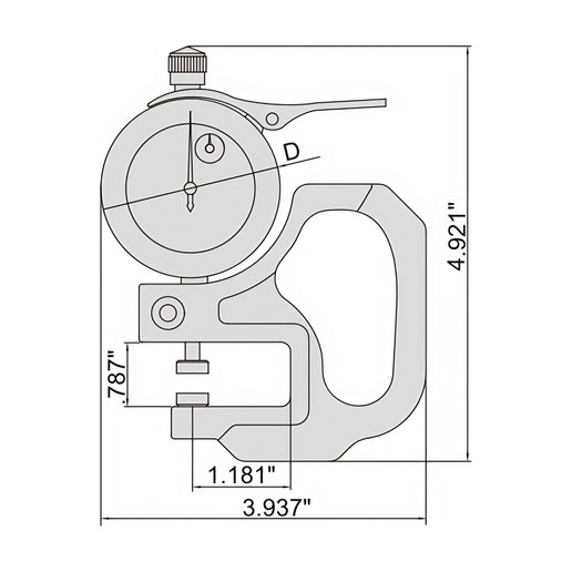 INSIZE Measuring Equipment Insize Thickness Gauge 0-0.5" x 0.0005" Range Series 2364-055