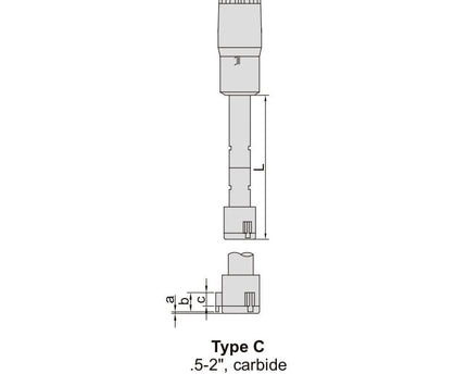 INSIZE Measuring Equipment Insize Three Point Internal Micrometer 0.65-0.8" Range Series 3227-E08
