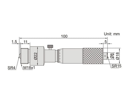 INSIZE Measuring Equipment Insize Tubular Inside Micrometer 100-500mm Range Series 3225-500