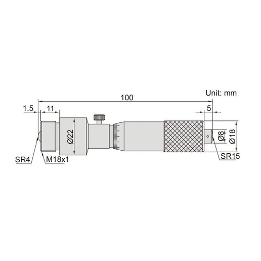 INSIZE Measuring Equipment Insize Tubular Inside Micrometer 100-500mm Range Series 3225-500
