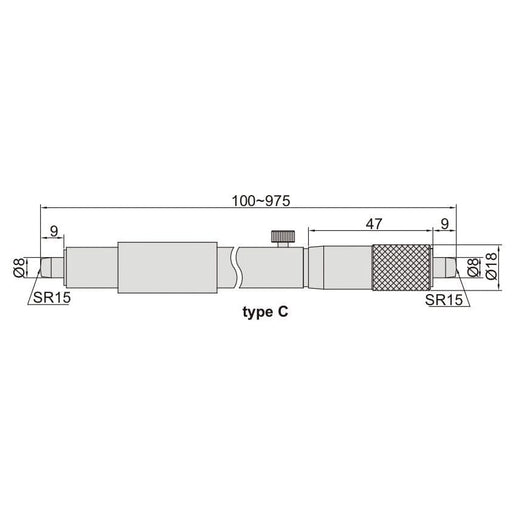 INSIZE Measuring Equipment Insize Tubular Inside Micrometer 225-250mm Range Series 3229-250
