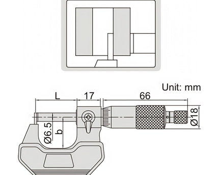 INSIZE Measuring Equipment Insize Type A Cylindrical Anvil Tube Micrometer 25-50mm Range Series 3261-50A