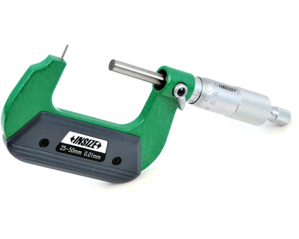 INSIZE Measuring Equipment Insize Type A Cylindrical Anvil Tube Micrometer 25-50mm Range Series 3261-50A