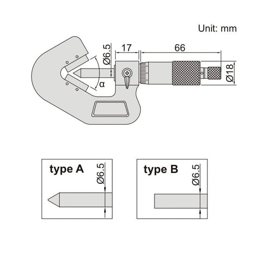 INSIZE Measuring Equipment Insize V Shape Anvil Micrometer 20-35mm Range Series 3290-353A