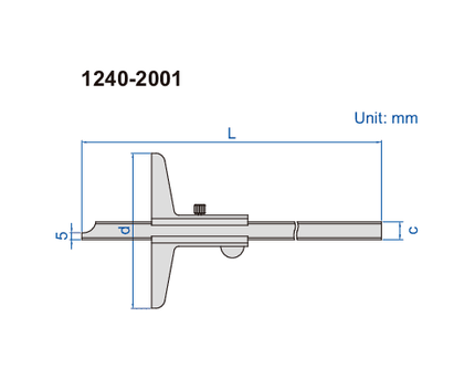 INSIZE Measuring Equipment Insize Vernier Depth Gauge 0-500mm Range Series 1240-5001