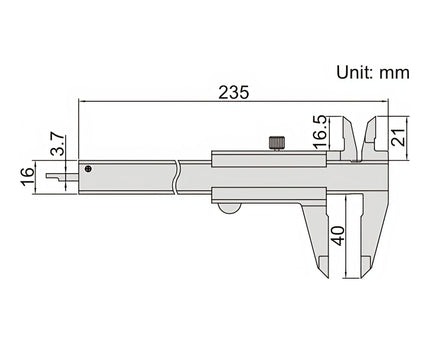 INSIZE Measuring Equipment Insize Vernier Left Hand Caliper 0-150mm/0-6" Range Series 1239-1503