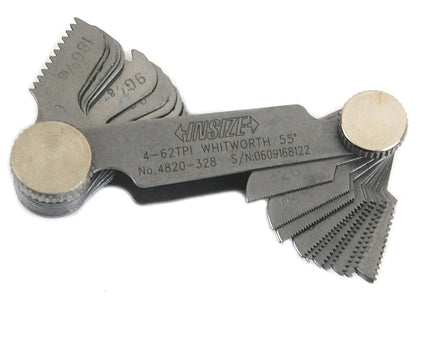 INSIZE Measuring Equipment Insize Whitworth 55° Screw Pitch Gauge 4-62TPI Range Series 4820-328