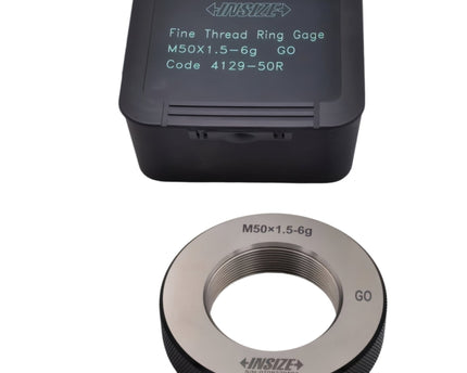 Insize Metric Fine Thread Ring Gauge GO M50 x 1.5 Class 6g Series 4129-50R - INSIZE Australia