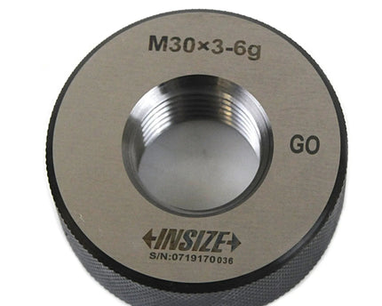 INSIZE MEASURING EQUIPMENT Insize Metric Fine Thread Ring Gauge M30 x 1.5 Class 6g GO Series 4129-30R